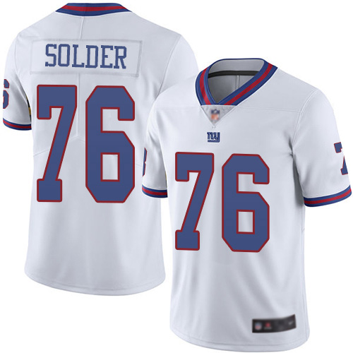 Men New York Giants 76 Nate Solder Limited White Rush Vapor Untouchable Football NFL Jersey